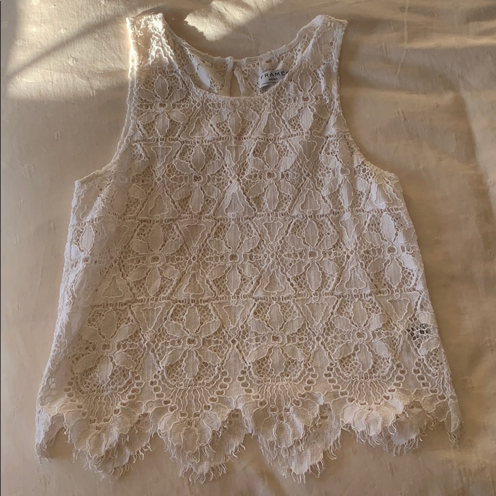 Frame lace tank top